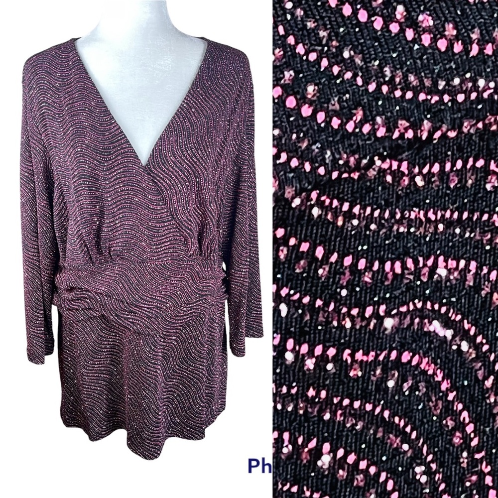 Dressbarn Woman Pink Sparkle Glitter Dress Size 18/20